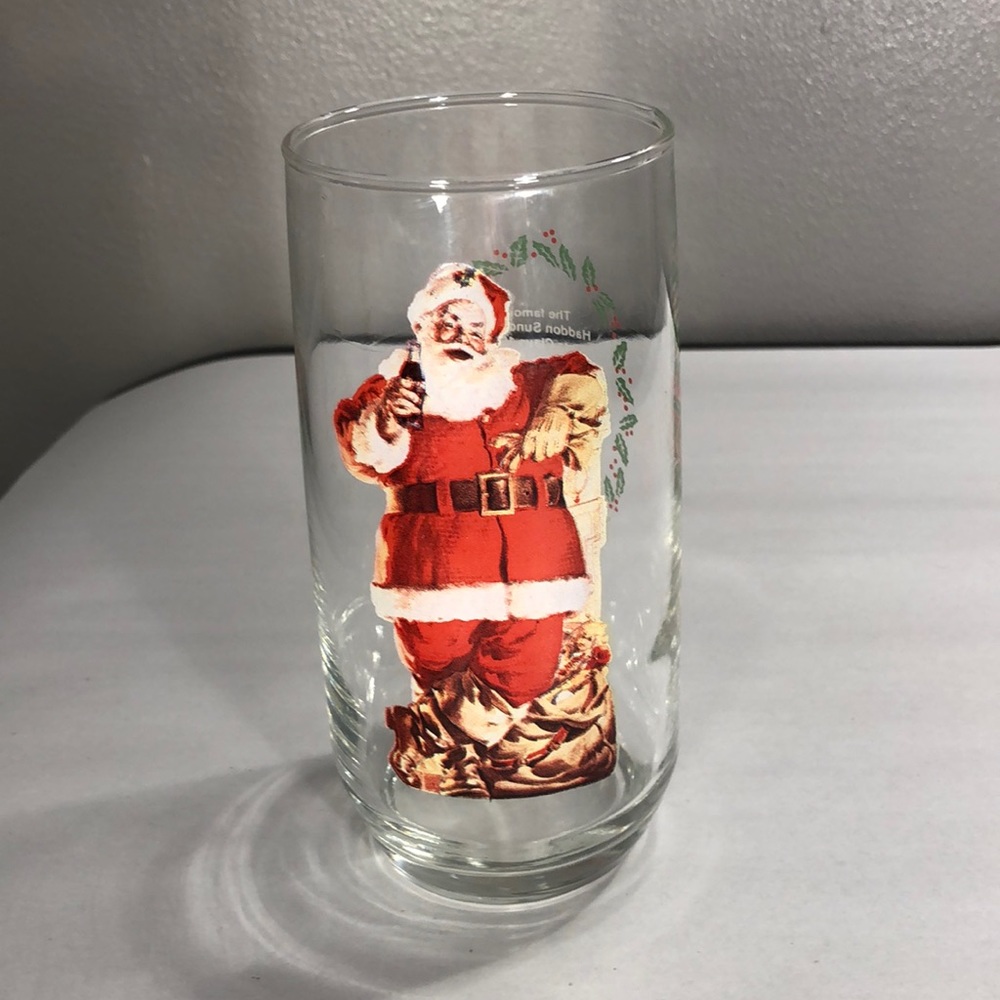 Santa Claus Coke Cola drinking glass